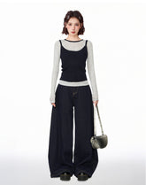 Contrast Layered Knit Top - COPPING THREADS - CT Select